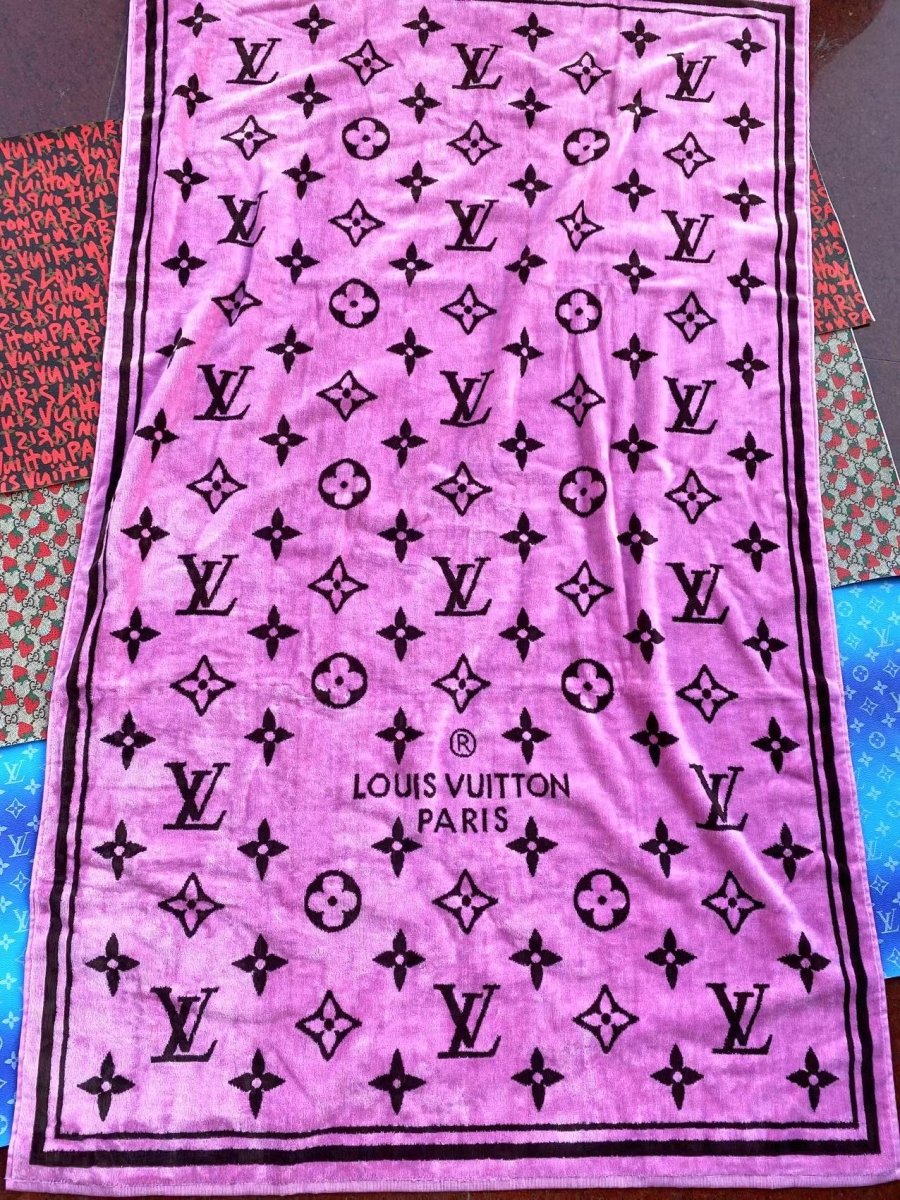 Pink Louis Vuitton Beach Towel for Custom Clothing Project Tailor Made - mingfabricstore