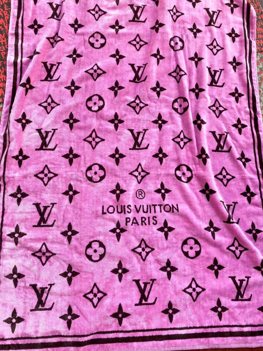 Pink Louis Vuitton Beach Towel for Custom Clothing Project Tailor Made - mingfabricstore