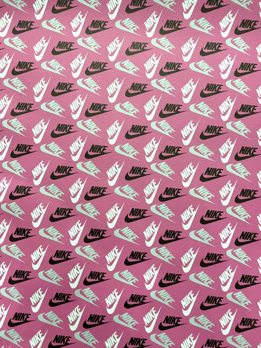 Pink Nike Designer Leather Sheet for Handmade Custom DIY Projects - mingfabricstore