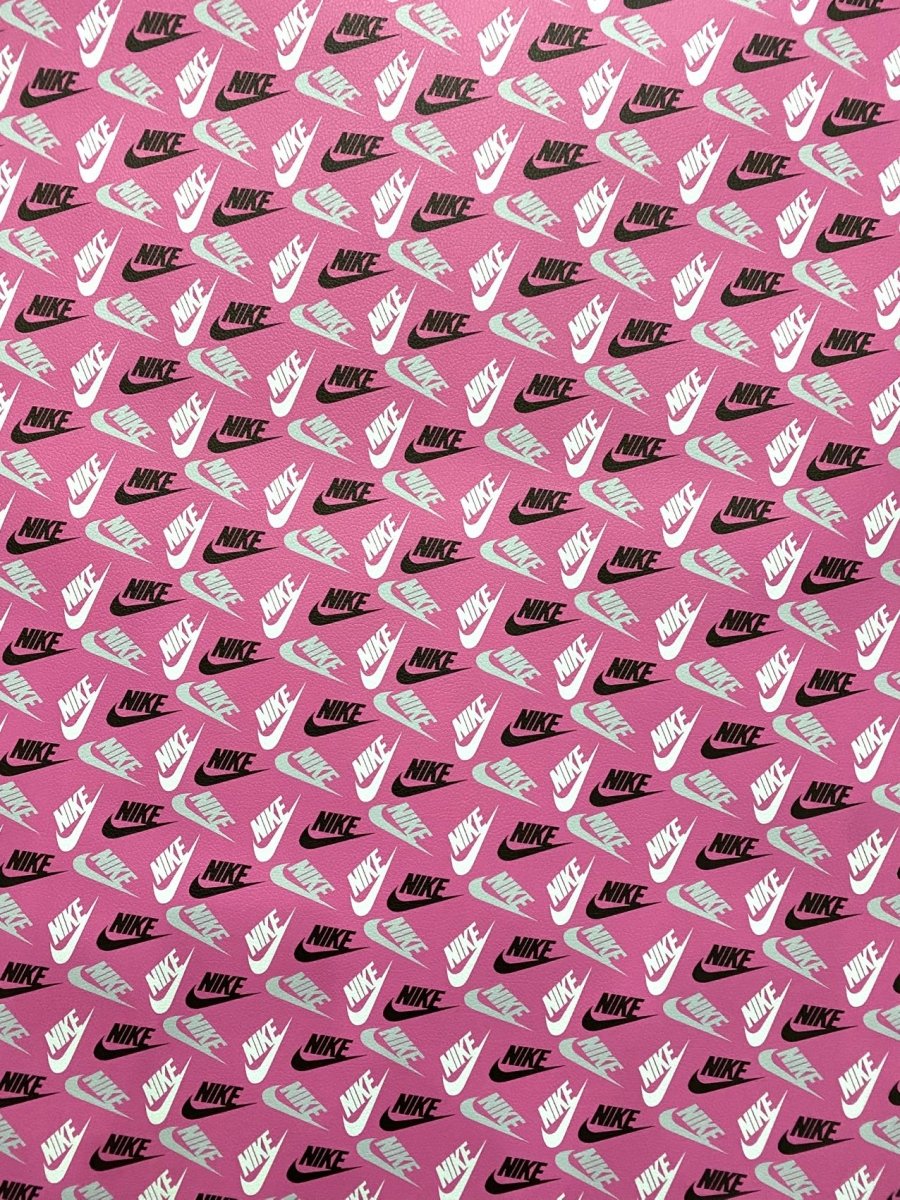 Pink Nike Designer Leather Sheet for Handmade Custom DIY Projects - mingfabricstore