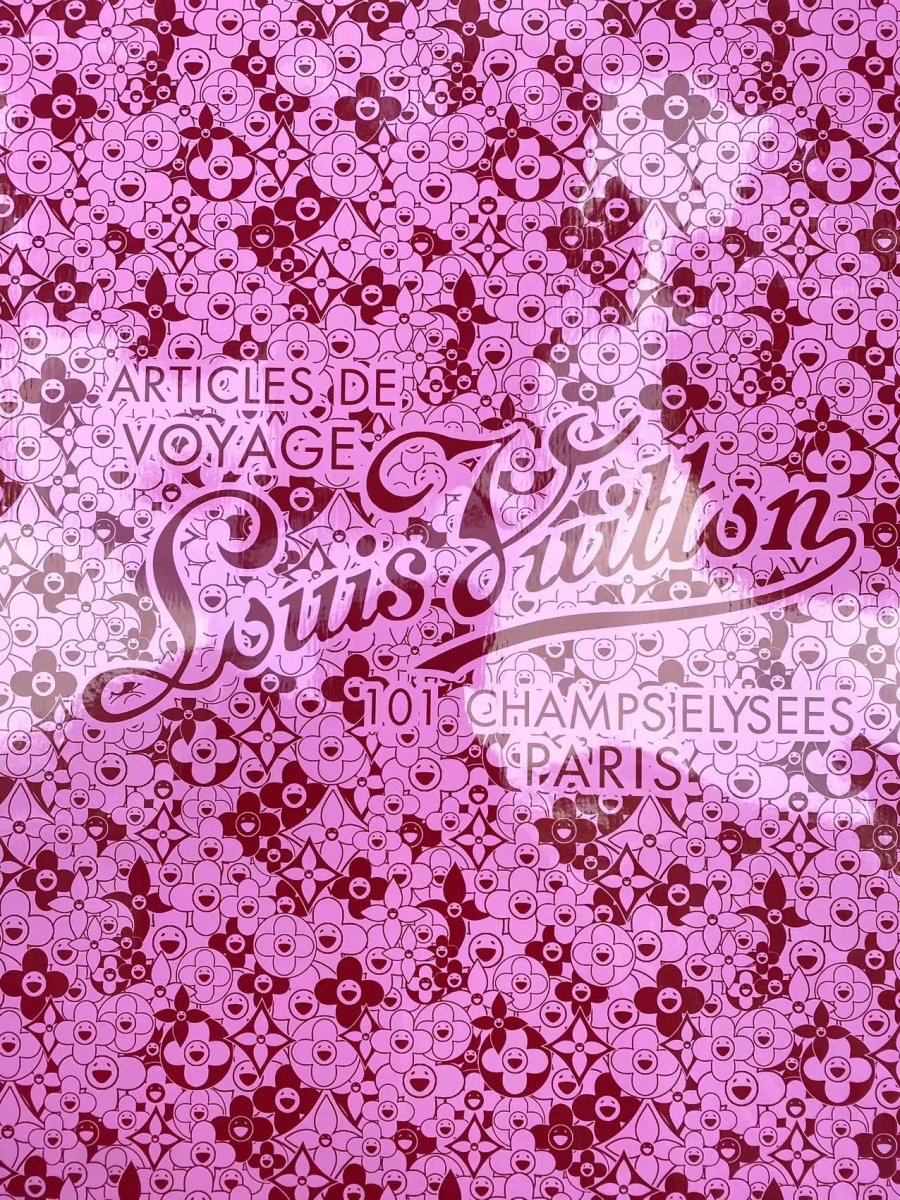 Pink Reflective LV Surface Murakami Takashi Flower Bag Leather - mingfabricstore