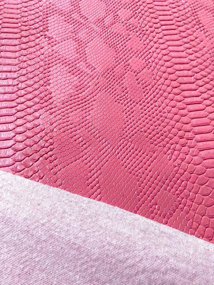 Pink Snake Skin Leather for Custom Sneaker Sofa Furniture - mingfabricstore