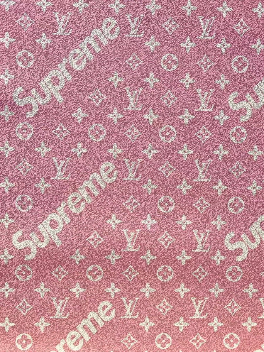 Pink Supreme LV Sneaker Leather for DIY Projects Upholstery - mingfabricstore