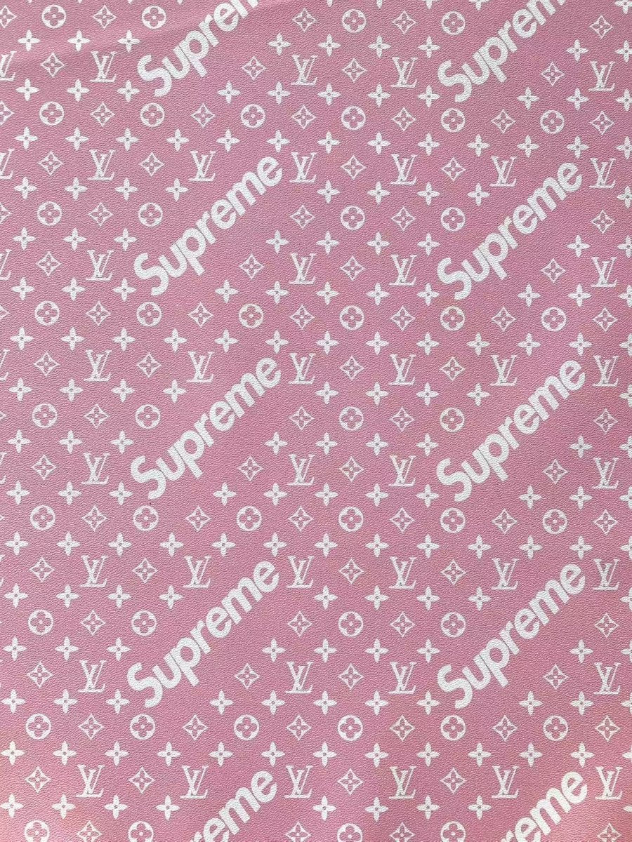 Pink Supreme LV Sneaker Leather for DIY Projects Upholstery - mingfabricstore
