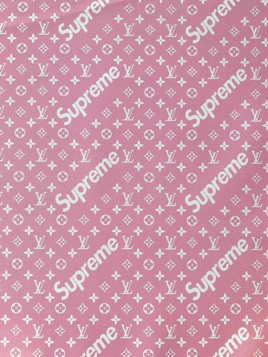 Pink Supreme LV Sneaker Leather for DIY Projects Upholstery - mingfabricstore
