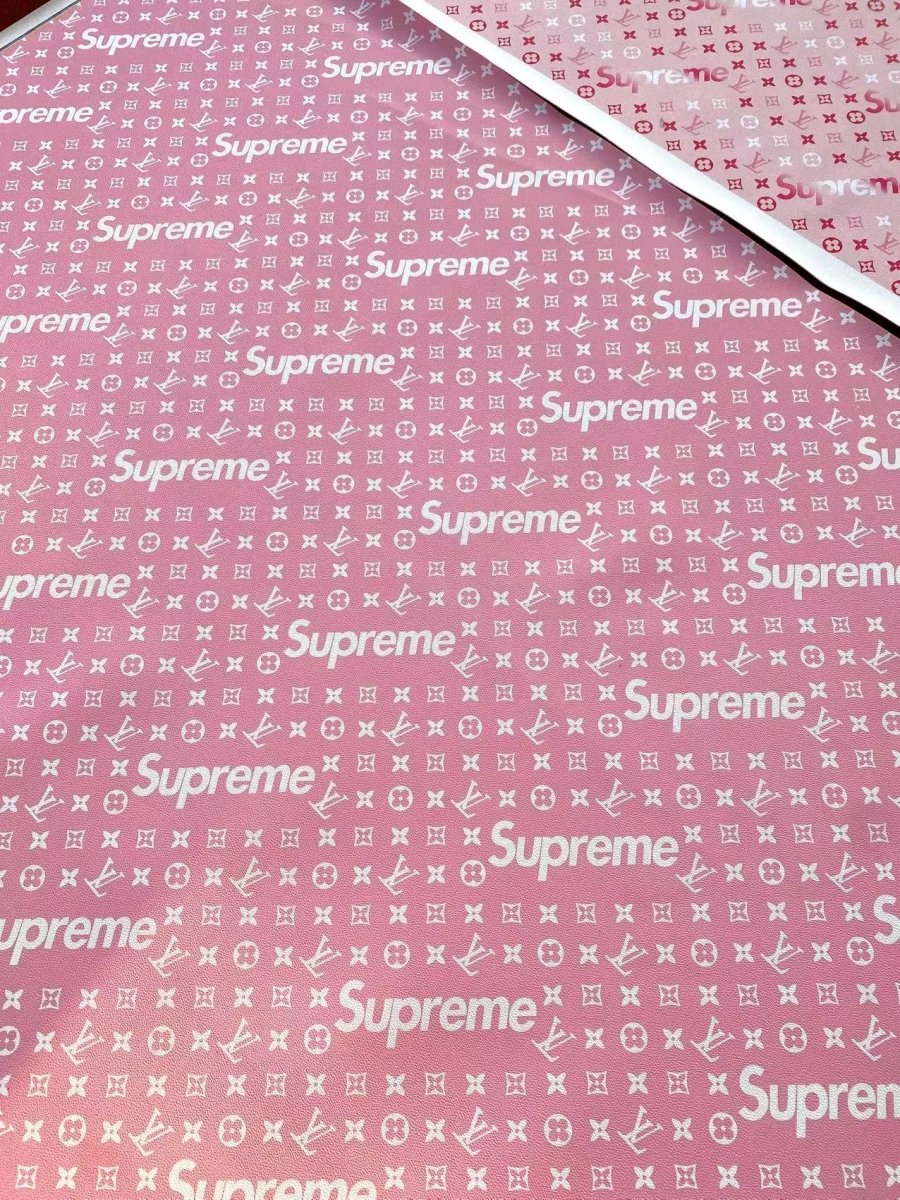Pink Supreme LV Sneaker Leather for DIY Projects Upholstery - mingfabricstore