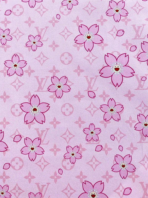 Pink Takashi Murakami LV Designer Cotton Fabric Sneaker Custom - mingfabricstore