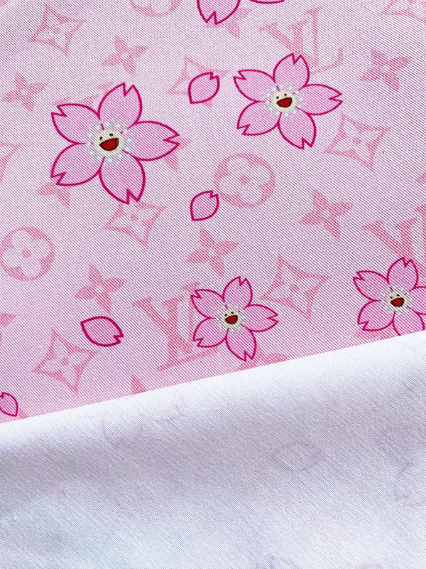 Pink Takashi Murakami LV Designer Cotton Fabric Sneaker Custom - mingfabricstore
