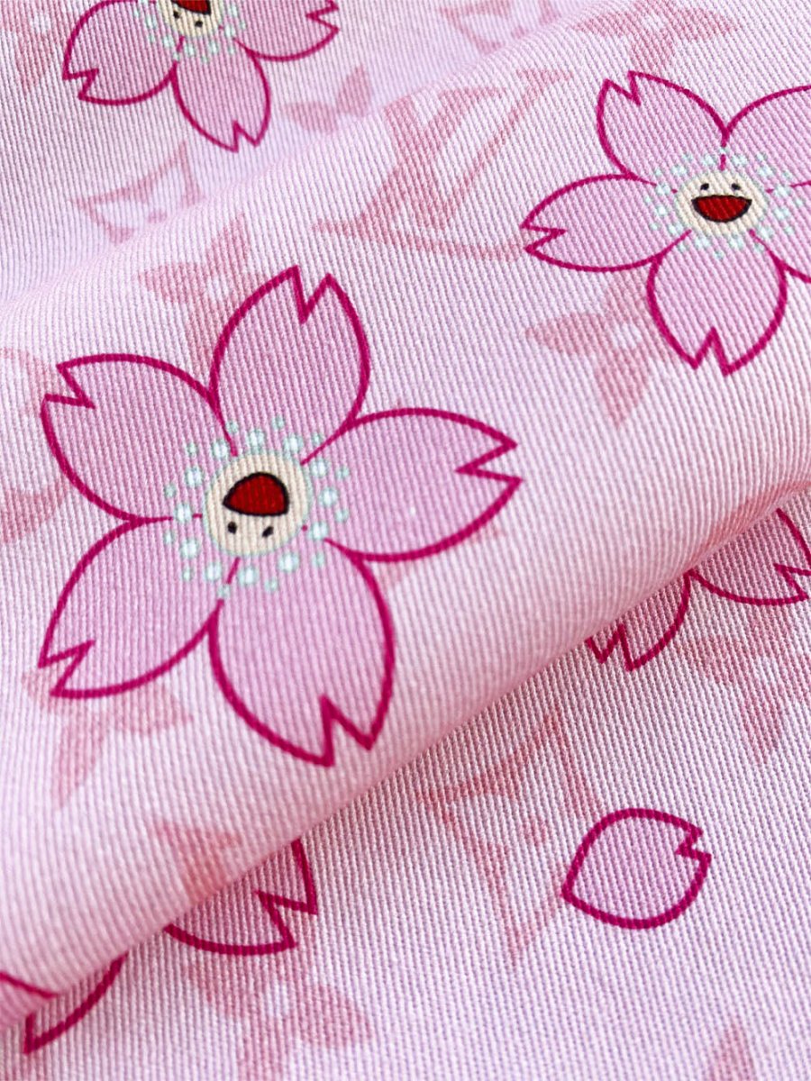 Pink Takashi Murakami LV Designer Cotton Fabric Sneaker Custom - mingfabricstore