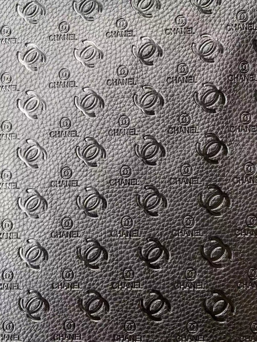 Premium Embossed Black Chanel Leather for Handmade Sewing Sneakers - mingfabricstore
