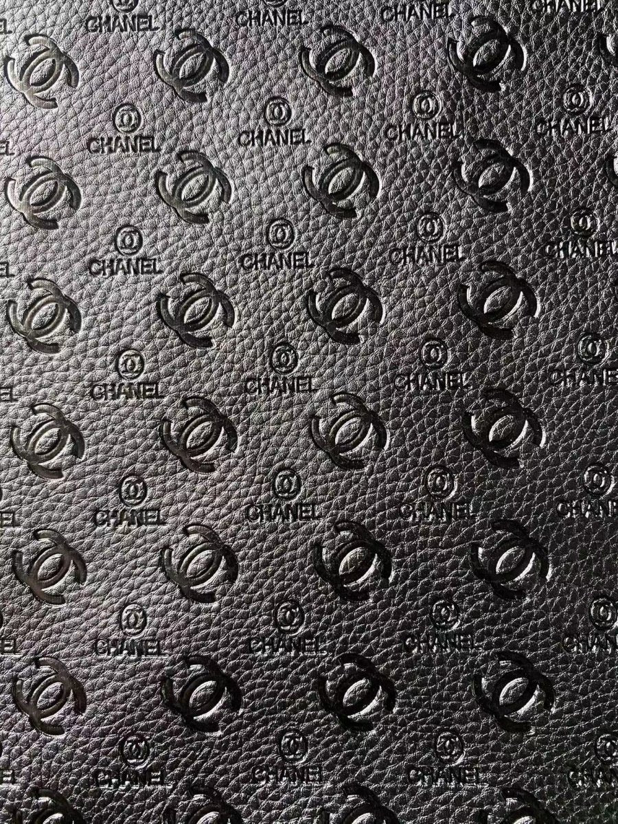 Premium Embossed Black Chanel Leather for Handmade Sewing Sneakers - mingfabricstore
