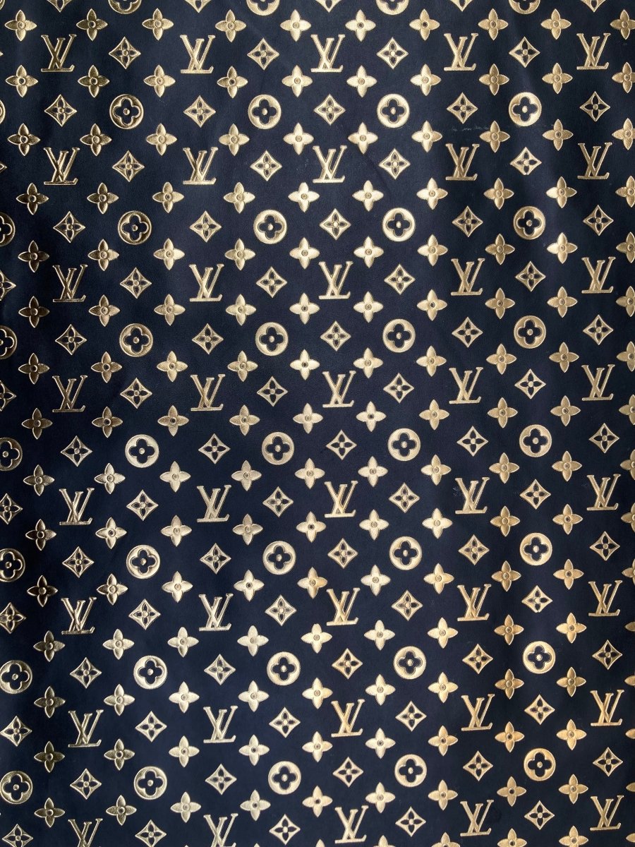 Premium Golden Embossed LV Soft Leather for Custom Sewing DIY - mingfabricstore