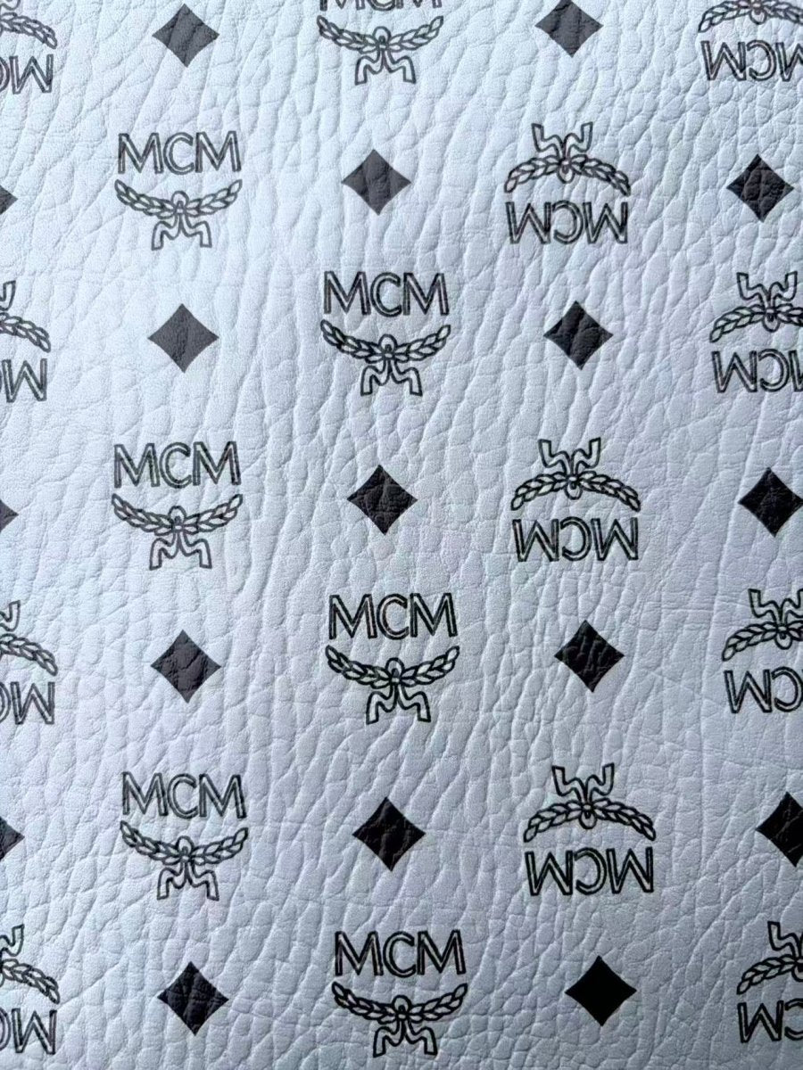 Premium Grey MCM DIY Leather Sheet for Custom Sewing Sneakerhead - mingfabricstore