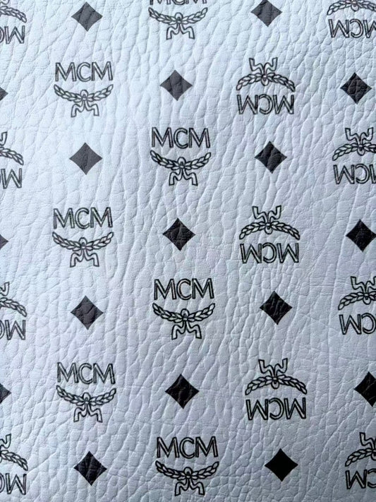 Premium Grey MCM DIY Leather Sheet for Custom Sewing Sneakerhead - mingfabricstore