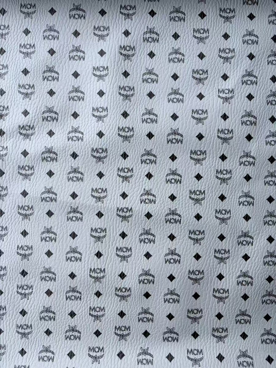 Premium Grey MCM DIY Leather Sheet for Custom Sewing Sneakerhead - mingfabricstore