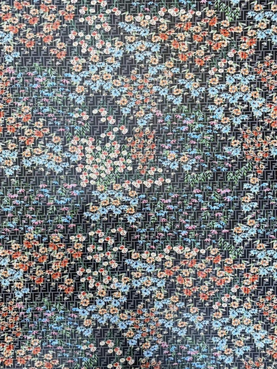 Premium Hot Sale Fendi Floral Custom Handmade DIY Sewing Leather Fabric - mingfabricstore