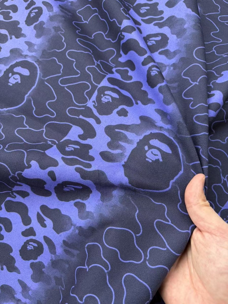 Purple Blue Camo Bape Suede Upholstery Fabric for Car Headliner Speaker Cover DIY - mingfabricstore