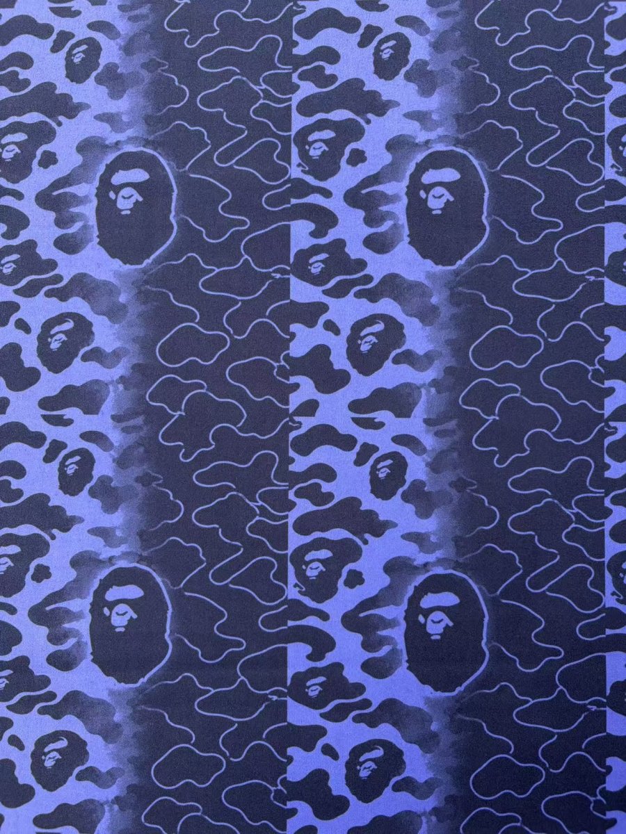 Purple Blue Camo Bape Suede Upholstery Fabric for Car Headliner Speaker Cover DIY - mingfabricstore