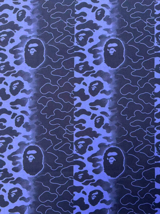 Purple Blue Camo Bape Suede Upholstery Fabric for Car Headliner Speaker Cover DIY - mingfabricstore