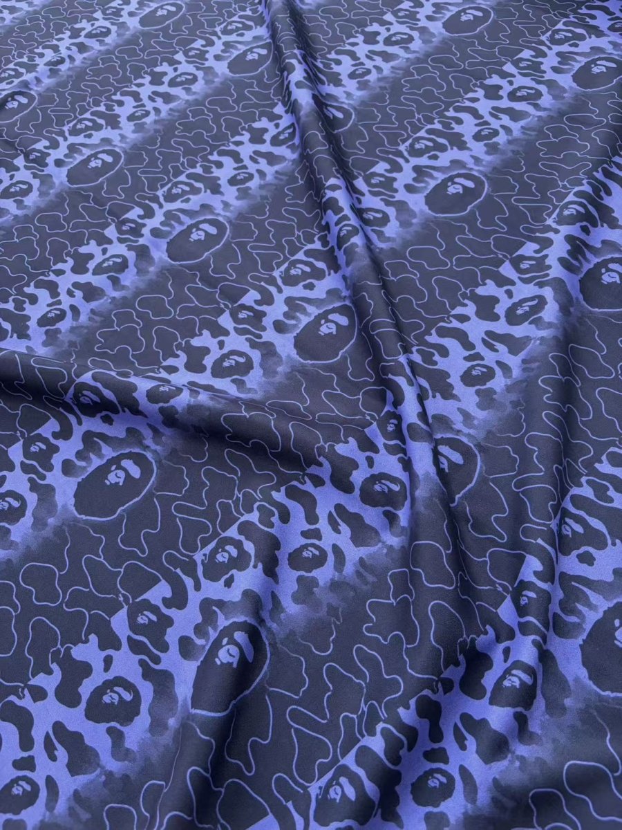 Purple Blue Camo Bape Suede Upholstery Fabric for Car Headliner Speaker Cover DIY - mingfabricstore