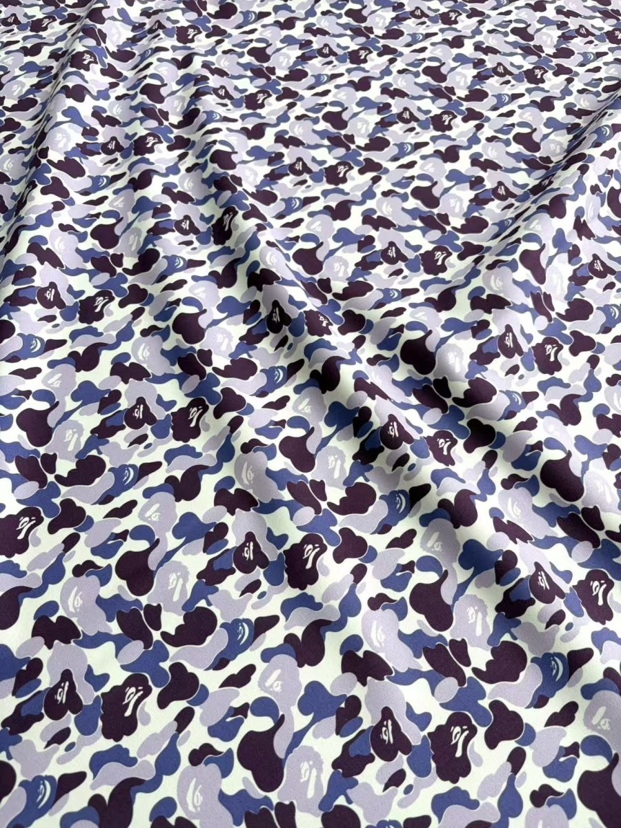 Purple Camo Bape Suede Upholstery Fabric for Car Headliner Speaker Cover DIY - mingfabricstore