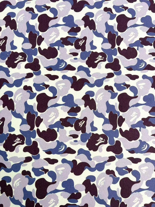 Purple Camo Bape Suede Upholstery Fabric for Car Headliner Speaker Cover DIY - mingfabricstore