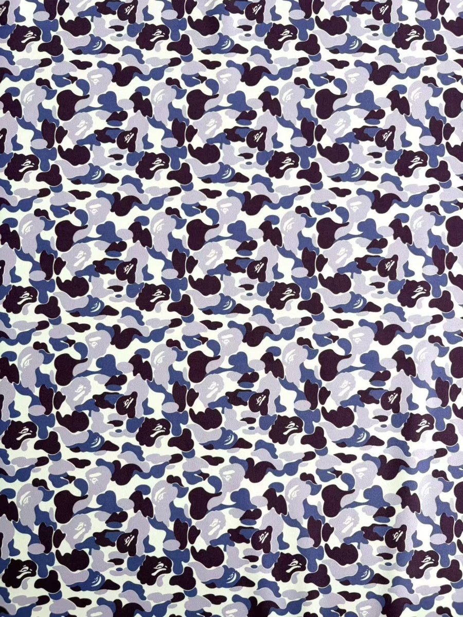 Purple Camo Bape Suede Upholstery Fabric for Car Headliner Speaker Cover DIY - mingfabricstore