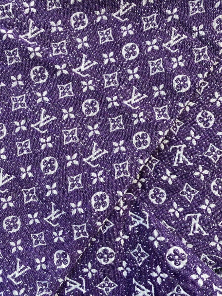 Purple Chenille Louis Vuitton Designer Bag Fabric Sold by Yard - mingfabricstore