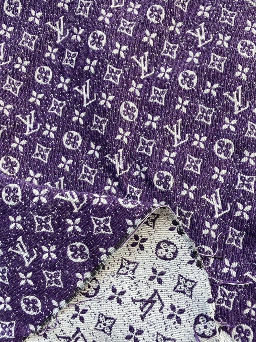 Purple Chenille Louis Vuitton Designer Bag Fabric Sold by Yard - mingfabricstore