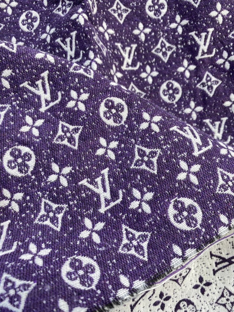 Purple Chenille Louis Vuitton Designer Bag Fabric Sold by Yard - mingfabricstore