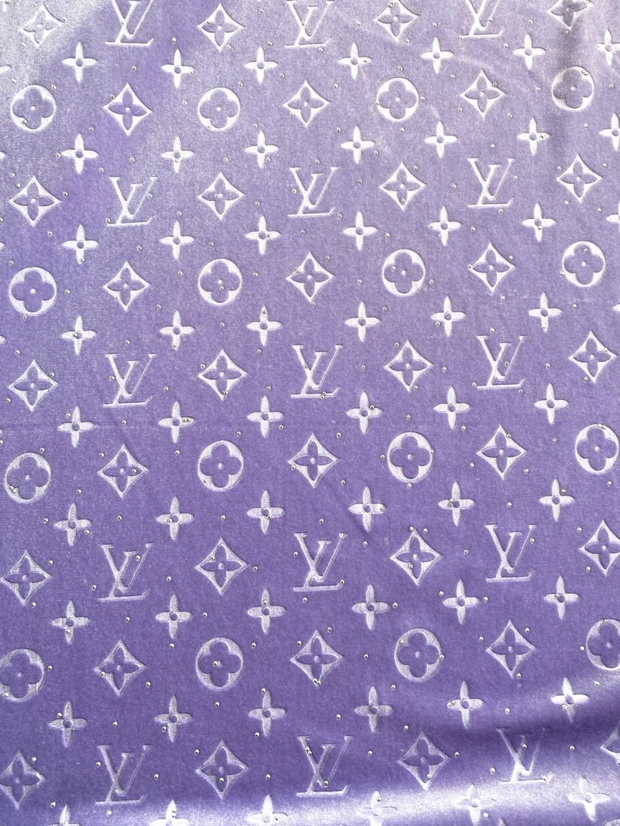 Purple Diamond LV Velvet Fabric for Sneakers Handmade Sewing Sneakerhead - mingfabricstore