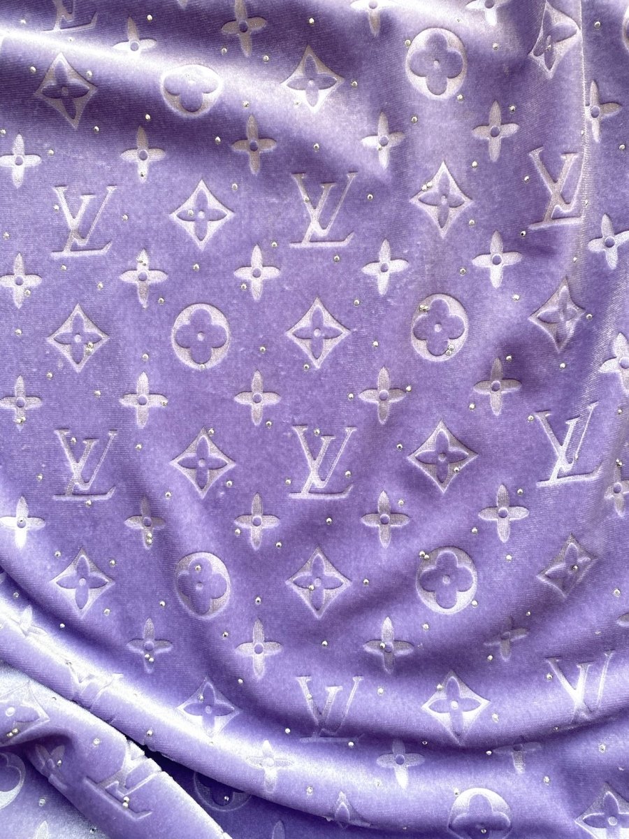 Purple Diamond LV Velvet Fabric for Sneakers Handmade Sewing Sneakerhead - mingfabricstore
