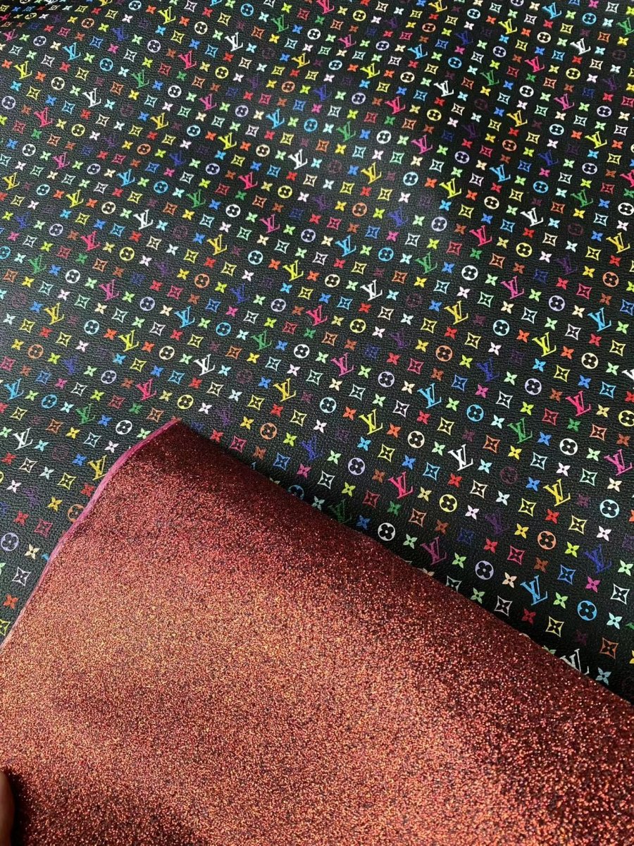 Rainbow Takashi Murakami LV Double Side Leather - mingfabricstore