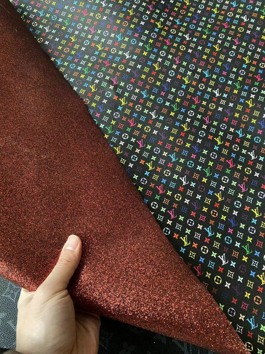 Rainbow Takashi Murakami LV Double Side Leather - mingfabricstore