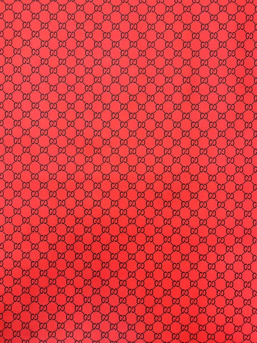 Red Black Gucci Vinyl Leather Fabric for DIY Sewing Crafts Handmade - mingfabricstore