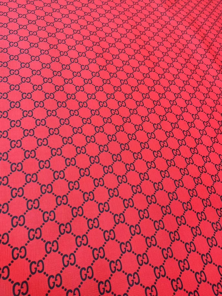Red Black Gucci Vinyl Leather Fabric for DIY Sewing Crafts Handmade - mingfabricstore