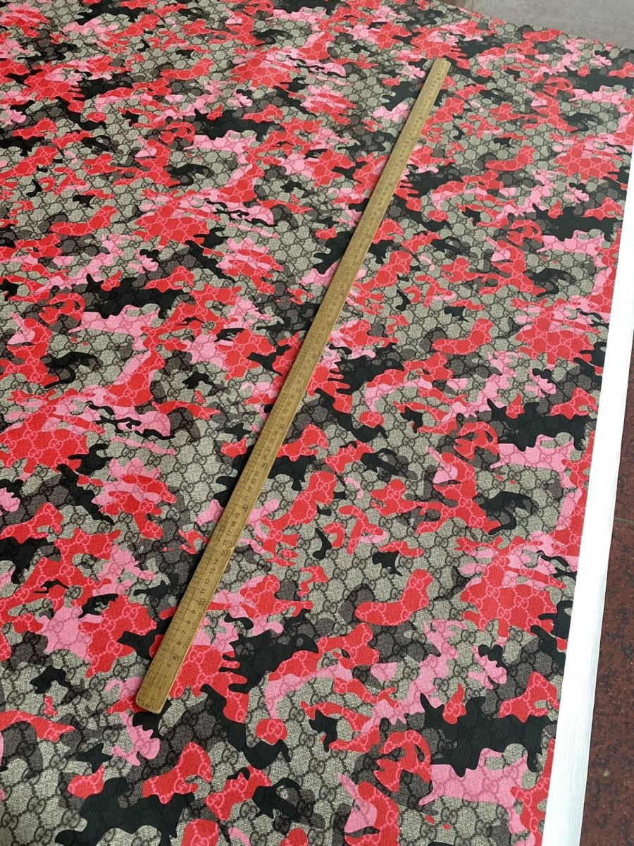 Red Camo Gucci Shoe Leather Sheet Sewing DIY Sold by Yard - mingfabricstore