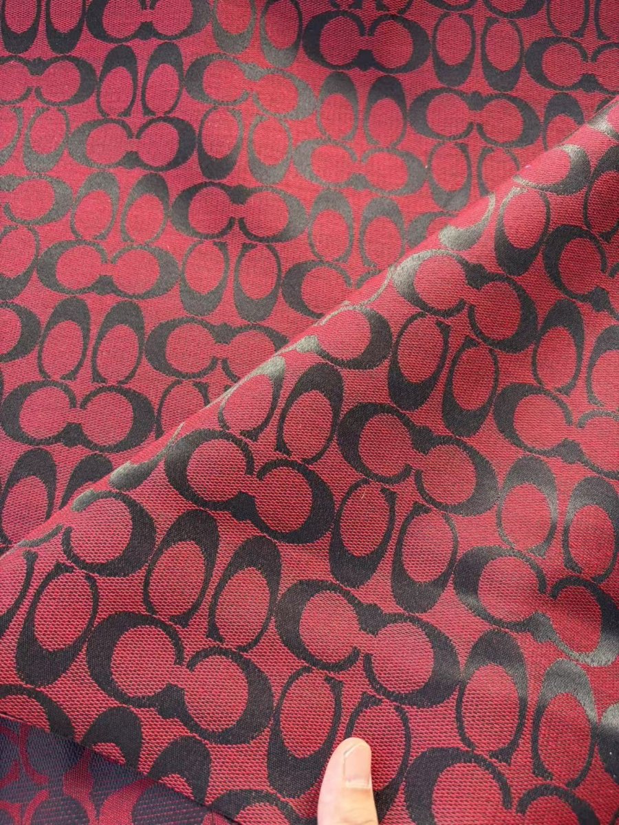 Red Coach Tie DIY Jacquard Fabric Sold by Yard - mingfabricstore