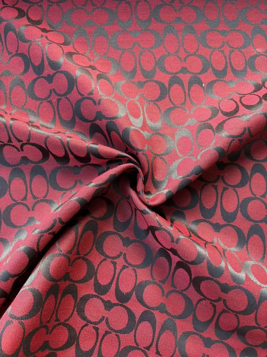 Red Coach Tie DIY Jacquard Fabric Sold by Yard - mingfabricstore