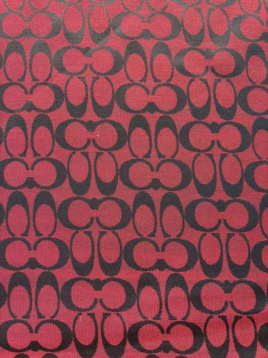 Red Coach Tie DIY Jacquard Fabric Sold by Yard - mingfabricstore