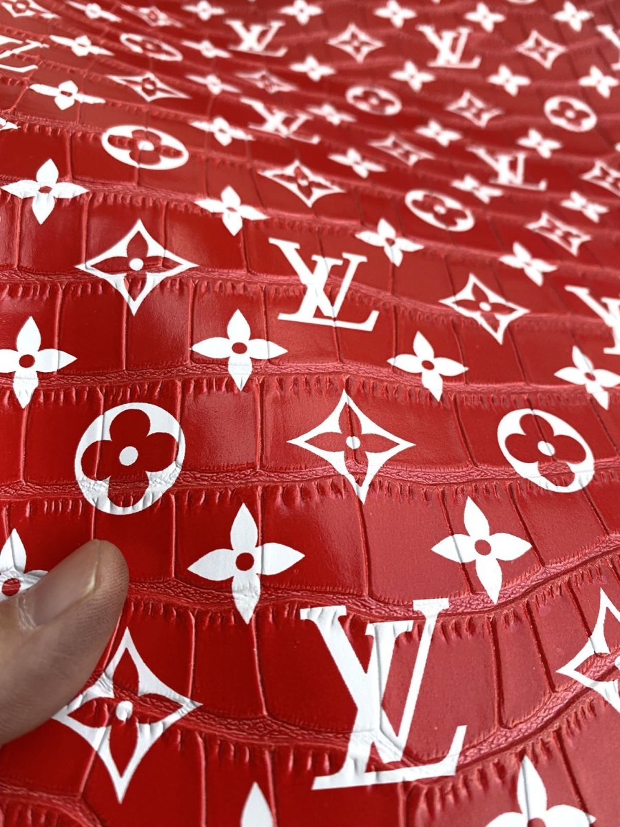 Red Crocodile Alligator Louis Vuitton LV for Custom Bag Repair - mingfabricstore