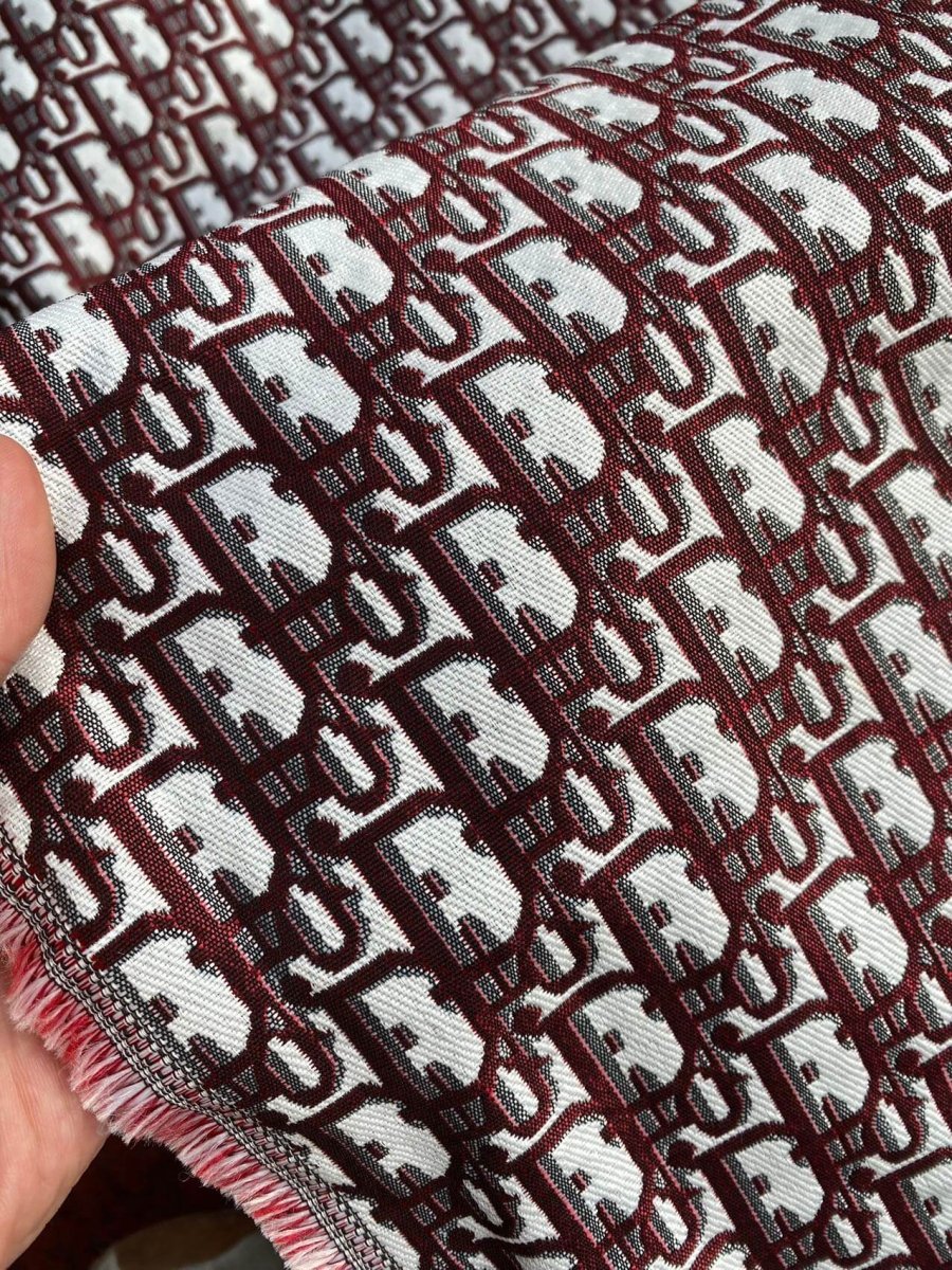 Red Dior Sofa Upholstery Fabric Jacquard for Custom Furniture Handmade DIY Sewing - mingfabricstore
