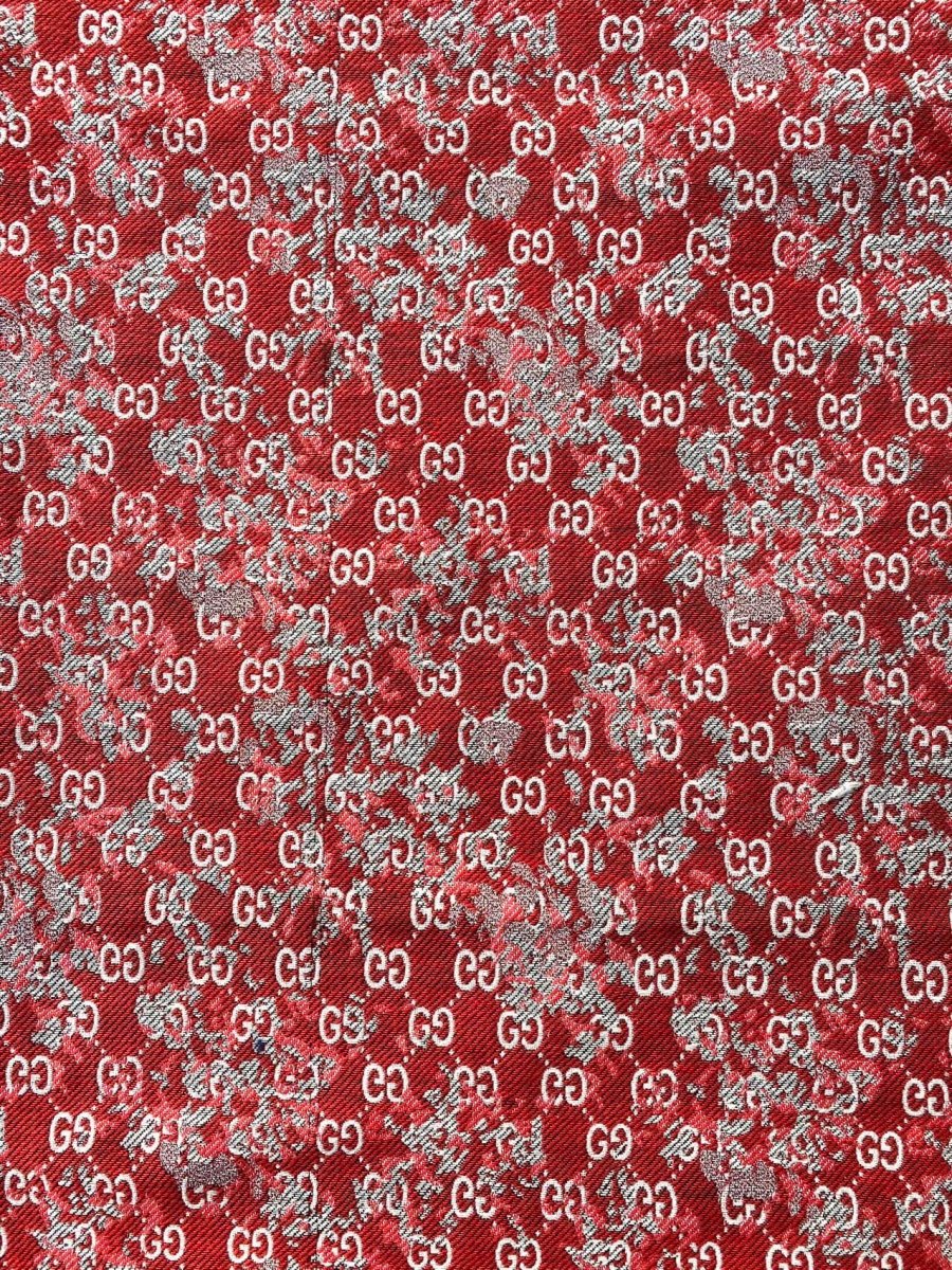 Red Gucci Jacquard Sofa Fabric for Custom DIY Furniture Upholstery - mingfabricstore