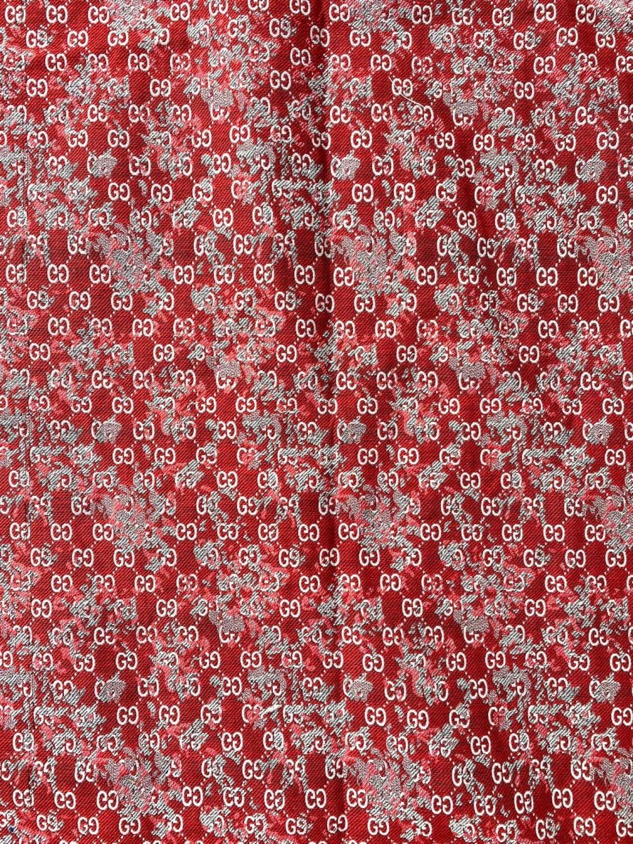 Red Gucci Jacquard Sofa Fabric for Custom DIY Furniture Upholstery - mingfabricstore