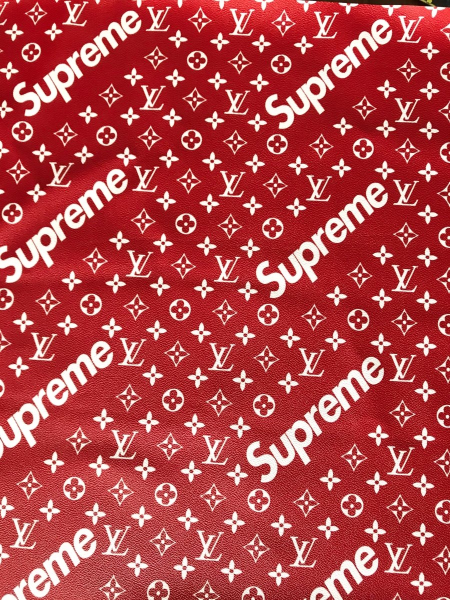 Red LV SUP Hot Leather Product for Shoe Custom - mingfabricstore