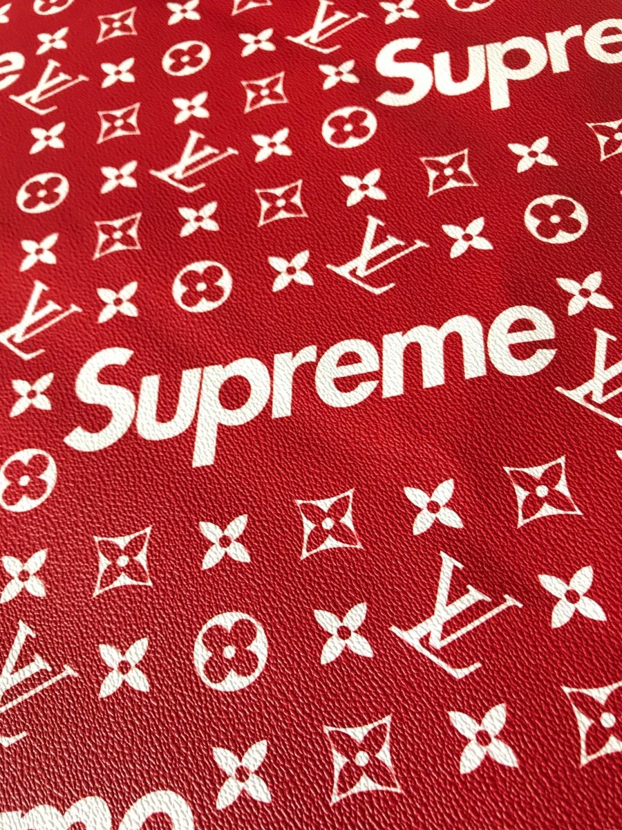 Red LV SUP Hot Leather Product for Shoe Custom - mingfabricstore