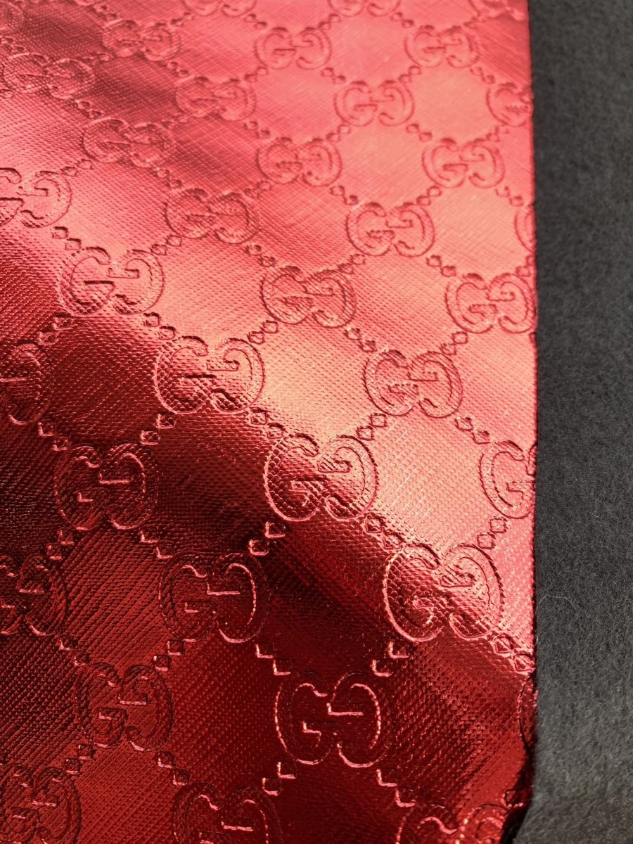 Red Shiny Soft Gucci Leather Fabric for Nail Art Shoes Custom Car Interior Upholstery - mingfabricstore