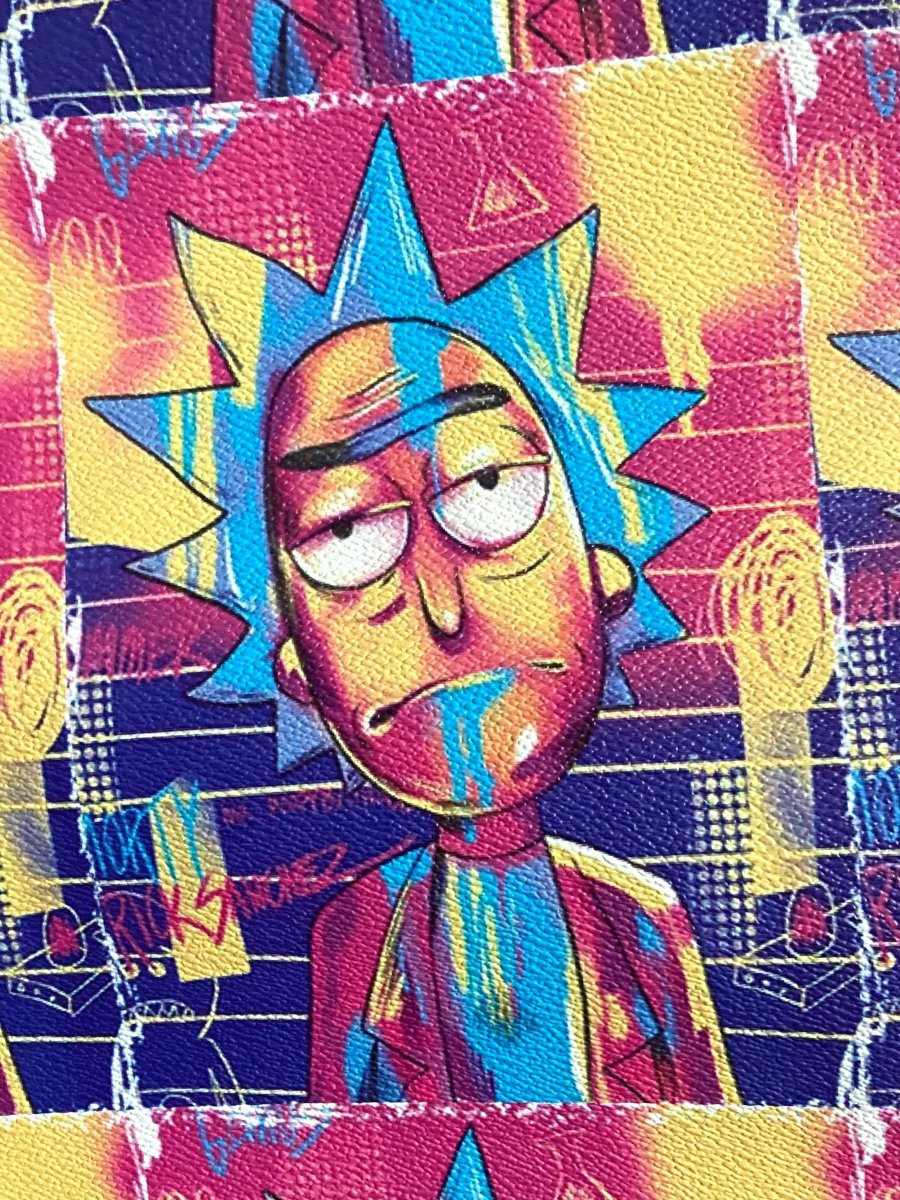 Rick and Morty Printing Leather Handmade Material for Sneakers Custom - mingfabricstore
