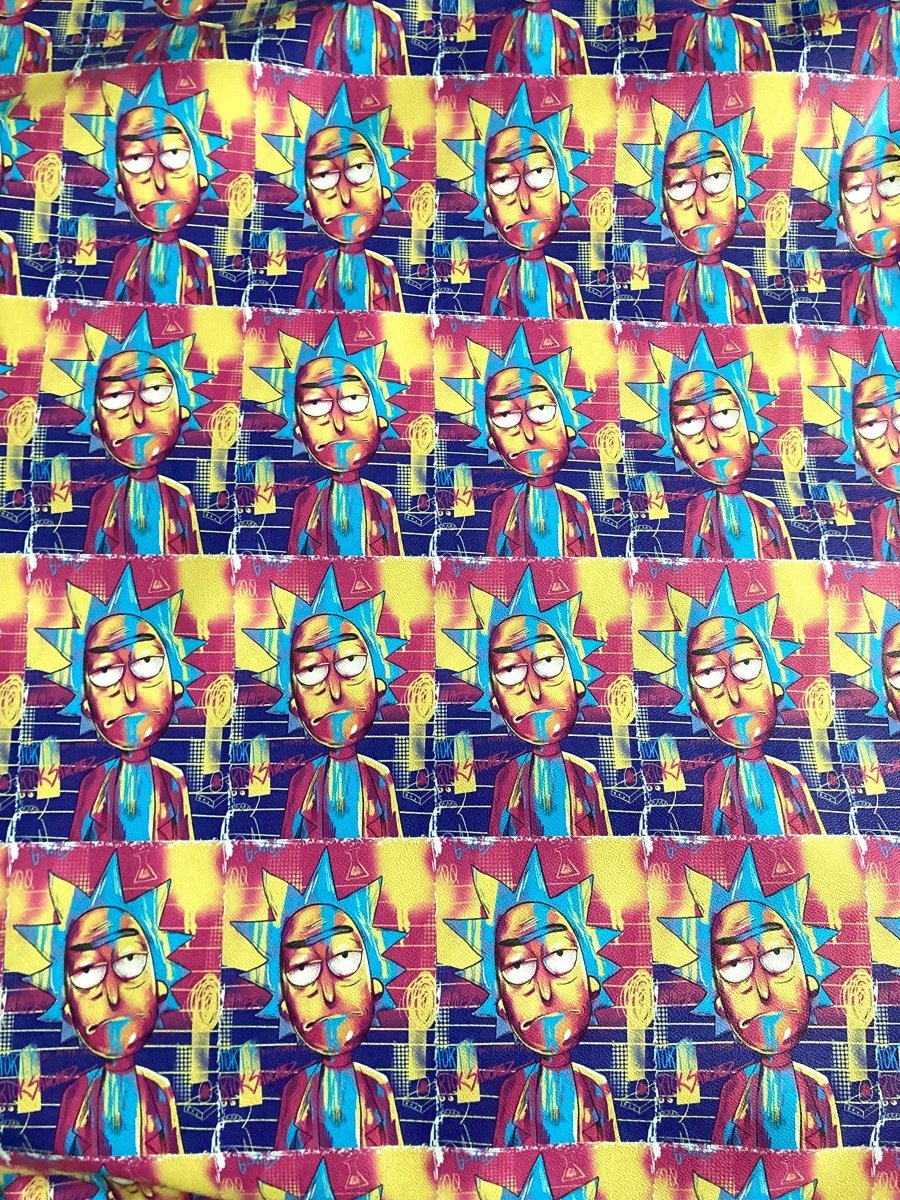 Rick and Morty Printing Leather Handmade Material for Sneakers Custom - mingfabricstore