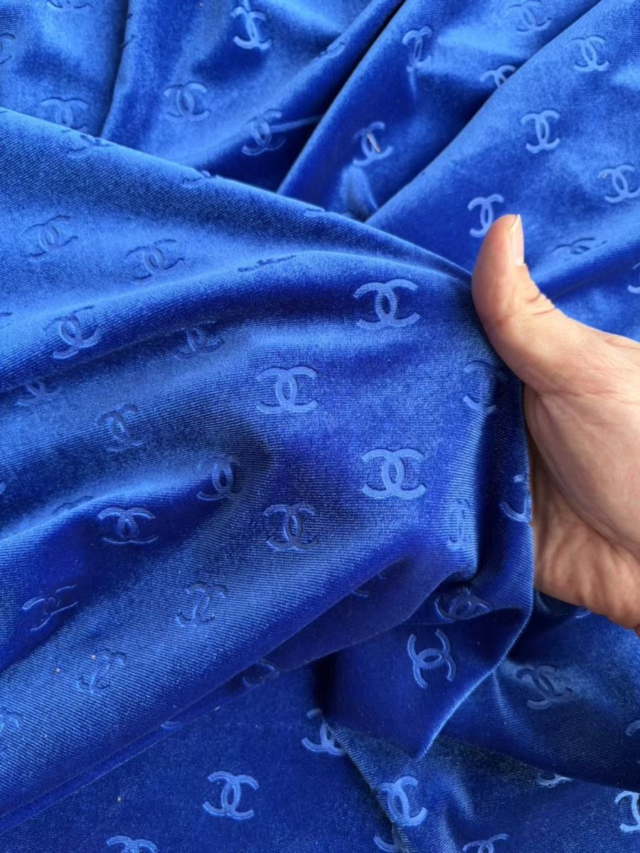 Royal Blue Chanel Velvet for Sneaker DIY Crafts Projetcs - mingfabricstore